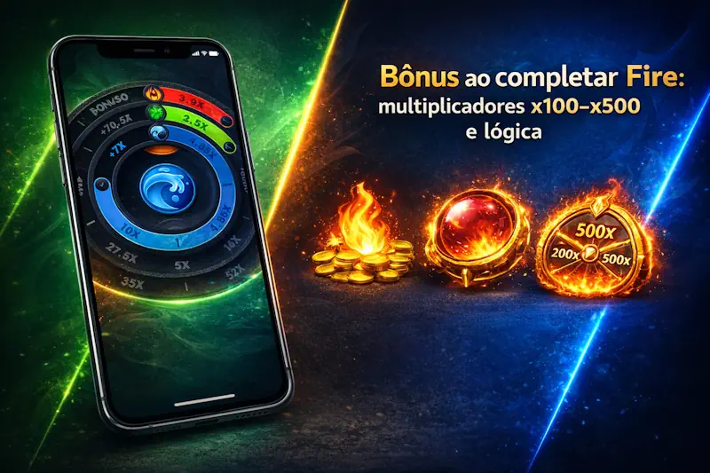 Bônus ao completar Fire: multiplicadores x100–x500 e lógica